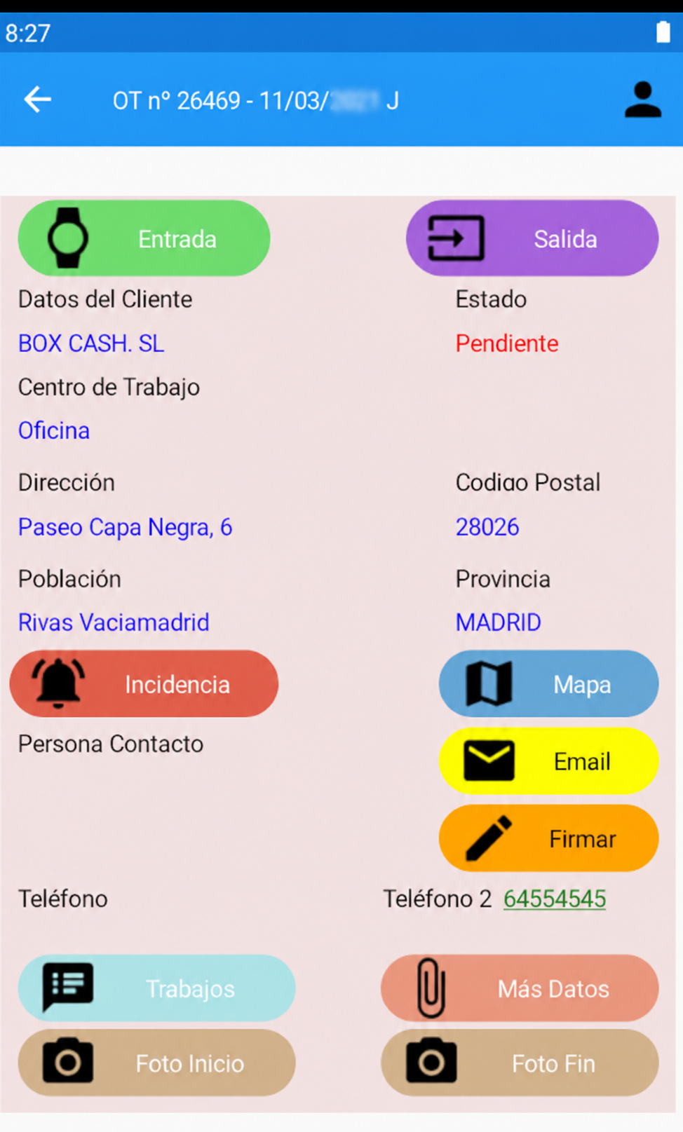i-Gest: orden de trabajo en la App móvil